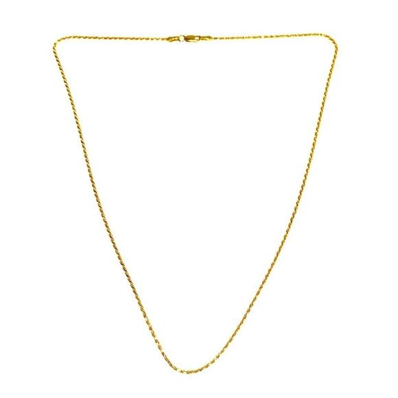 Vintage 14K Gold Rope Chain Necklace 18” Milros Solid Real Gold